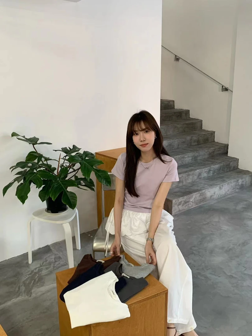 BUBBLE（T027#）通勤基础款净版短袖