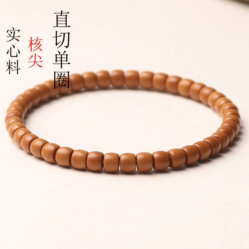 野生橄榄核清水核雕刻核尖直切桶珠老型极限弧同轴同心文玩5.4*