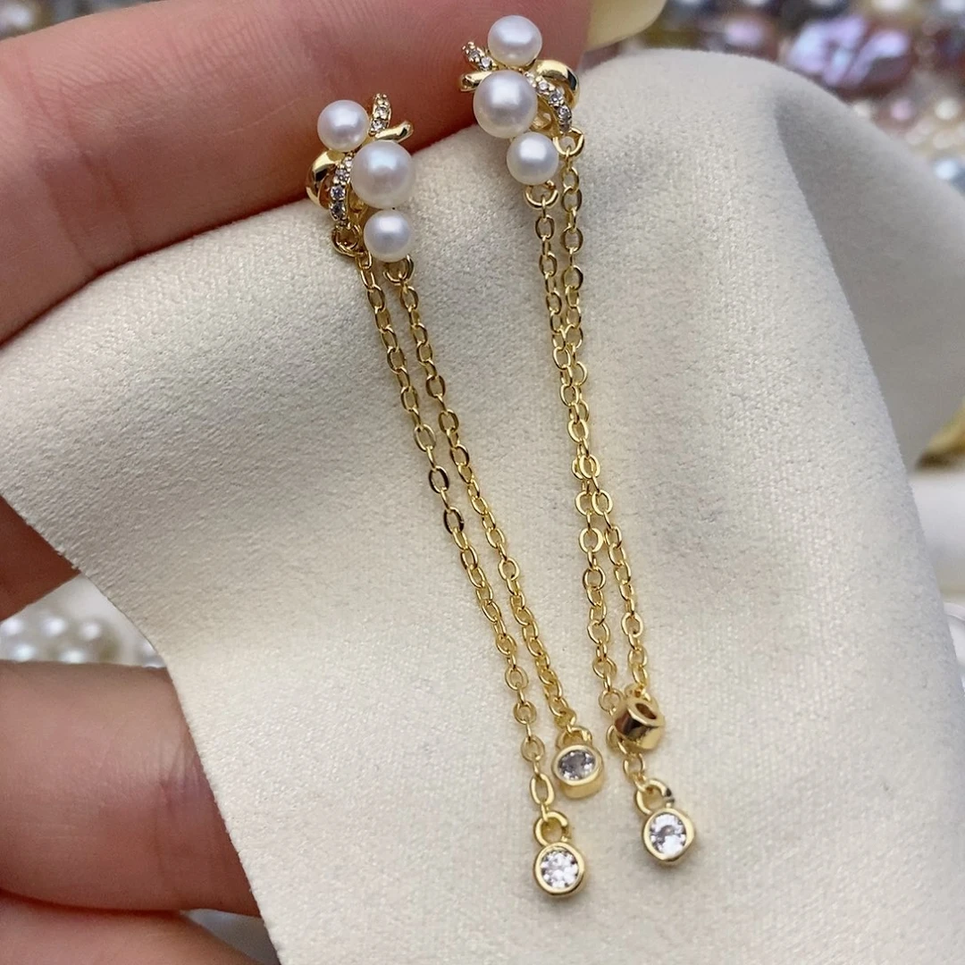 【闪购商品】银S925镶嵌淡水珍珠耳饰