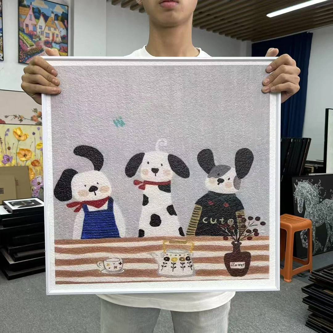 森林动物园卡通动物组合画奶油风房卧室床头壁画5050