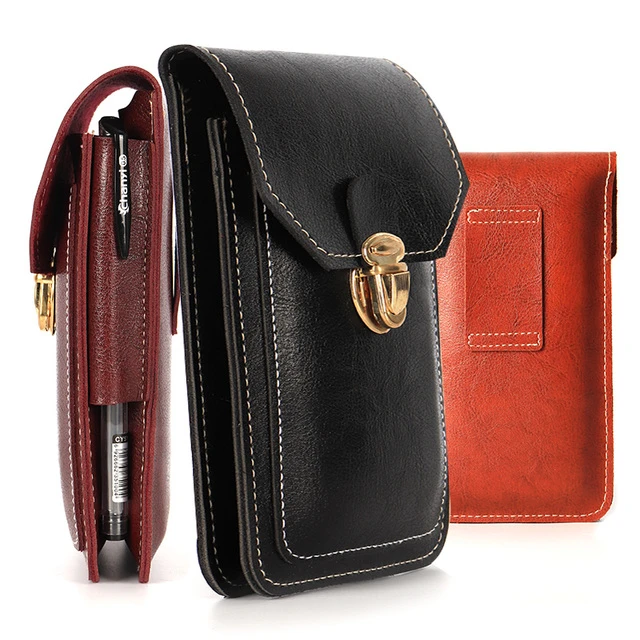 薄款手机包男士多功能手机套耐磨防水穿皮带挂包竖款腰包男腰带包