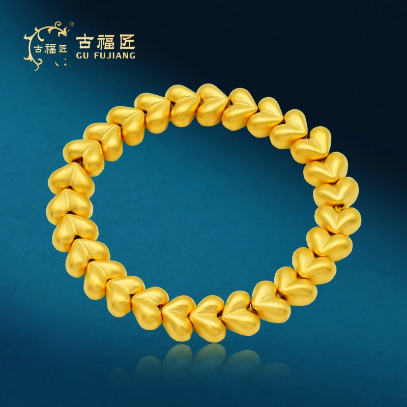 古福匠足金经典传承精美时尚潮流屁桃手串厚5.7mm-预售sz