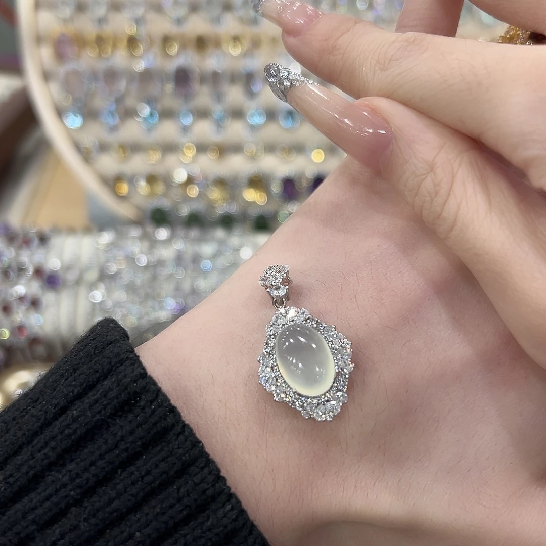 @***茹岫玉银S925镶嵌吊坠(赠链)