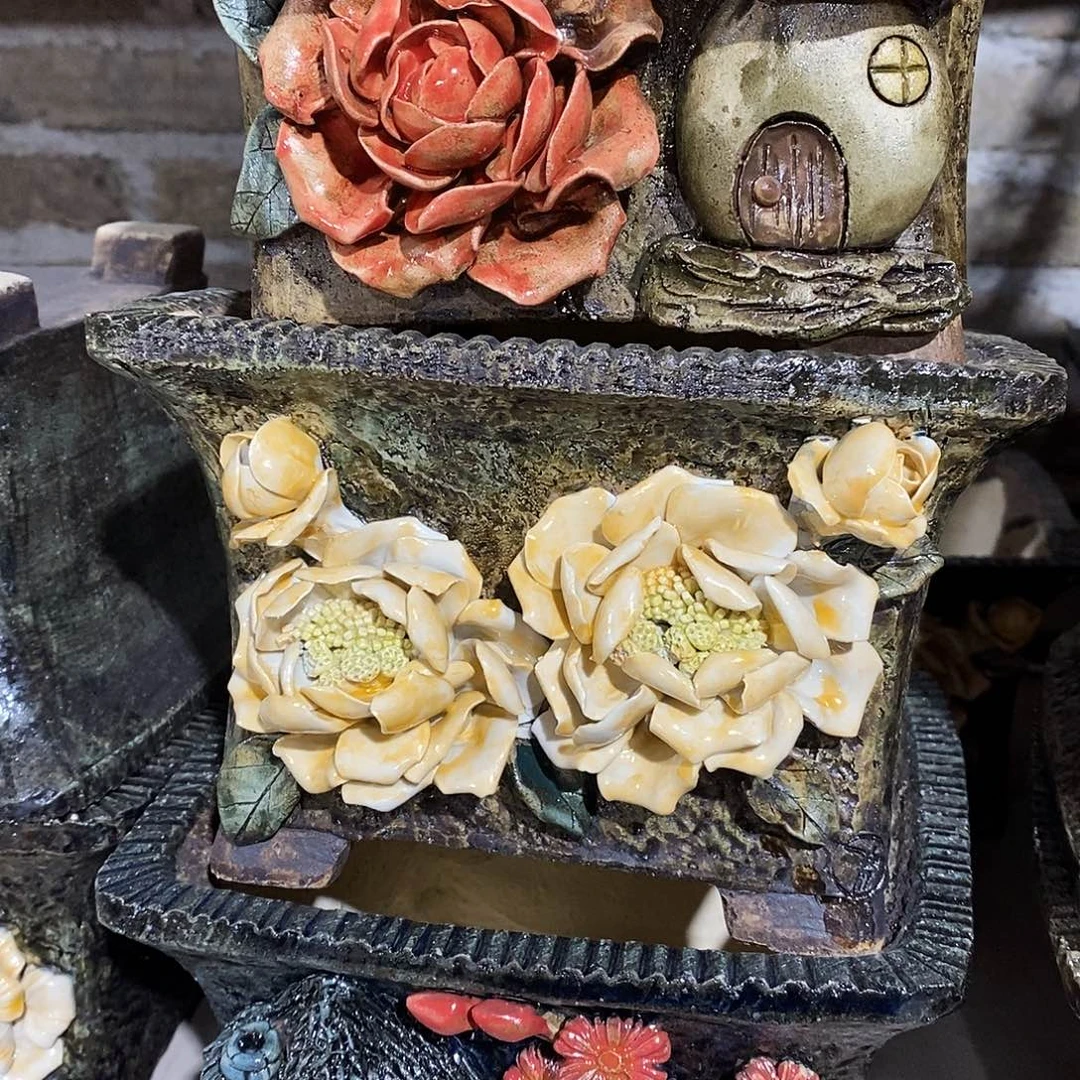 红陶青藤花器多肉花盆