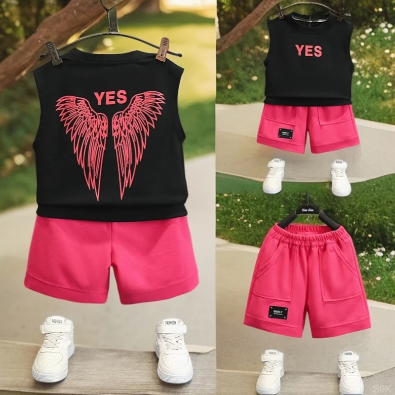 男童背心夏装套装夏款2025新款儿童无袖夏季衣服男孩痞帅气小童装