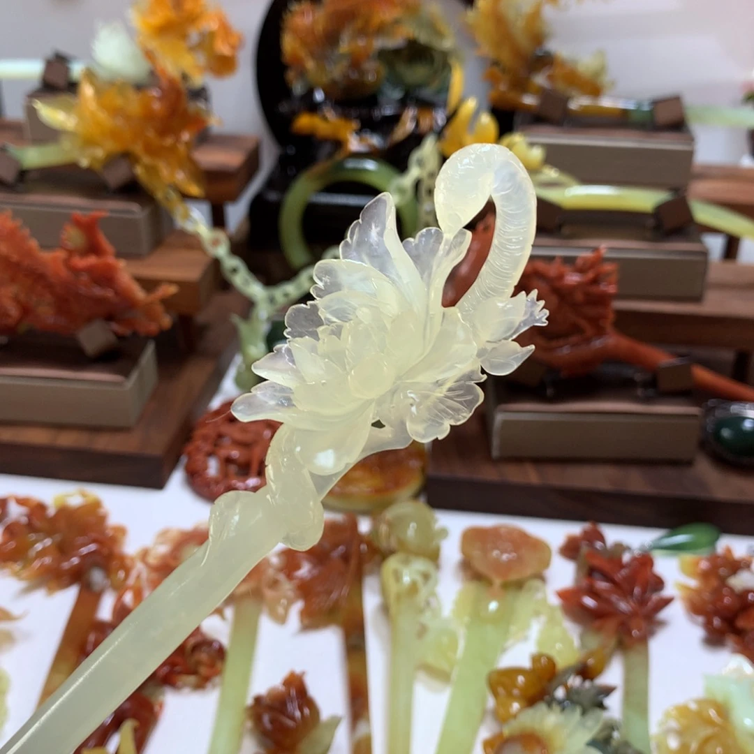 蛇纹石玉发饰未镶嵌