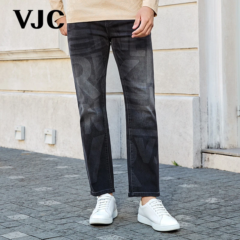 VJC/威杰思2025春季新款男装休闲百搭牛仔长裤水洗复古B24AO3411