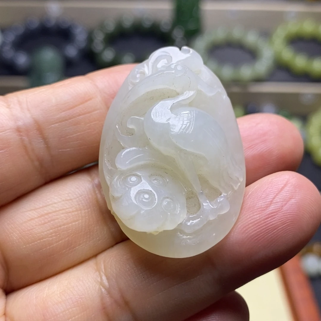 和田玉未镶嵌吊坠(不含链)