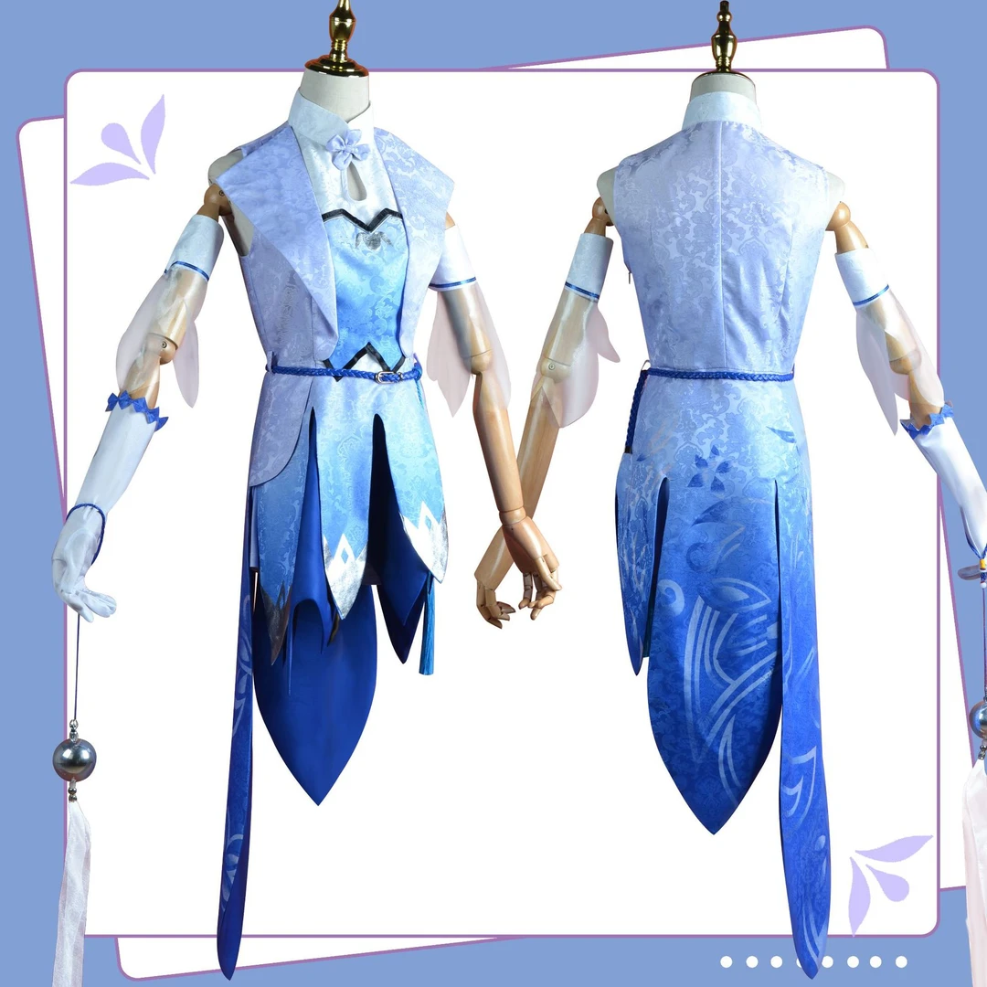 西施cos原皮幻纱之灵西施cos服装荣耀美女假发衣服稷下星之队套装