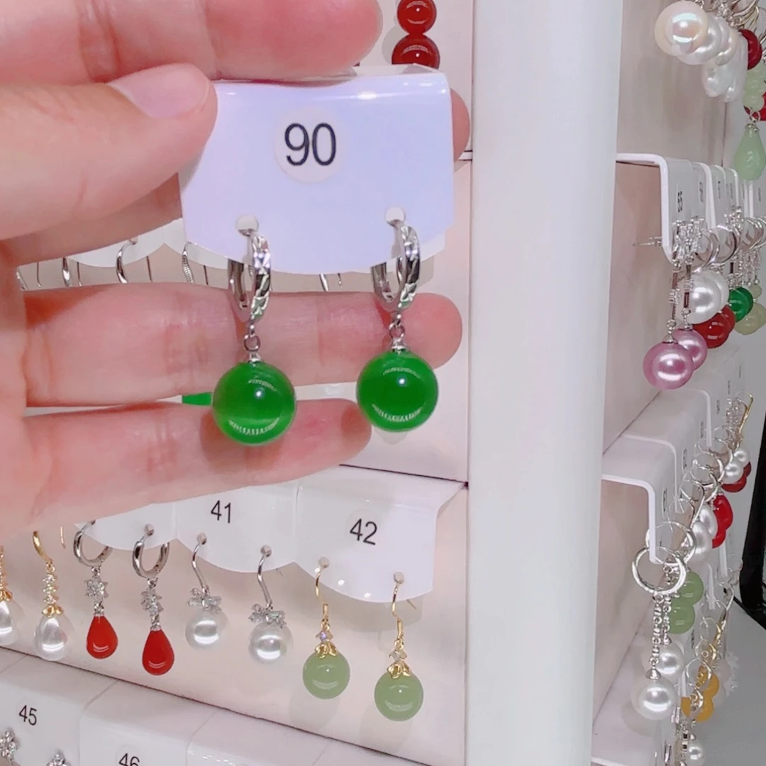 淡水珍珠银S925镶嵌耳饰