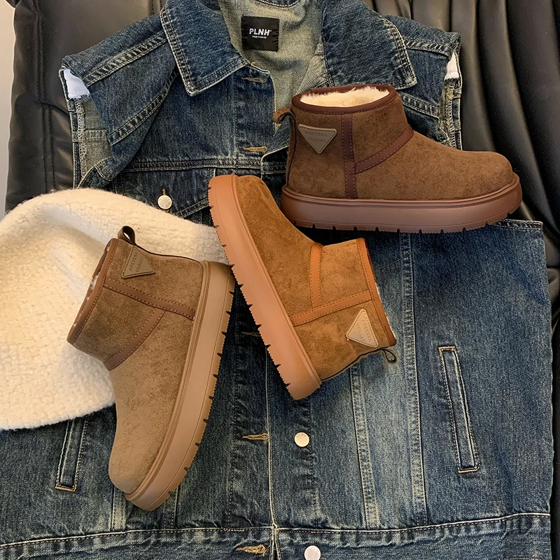 运费险/卡皮巴拉爆款厚底加绒一脚蹬雪地靴时尚百搭棉鞋雪地棉