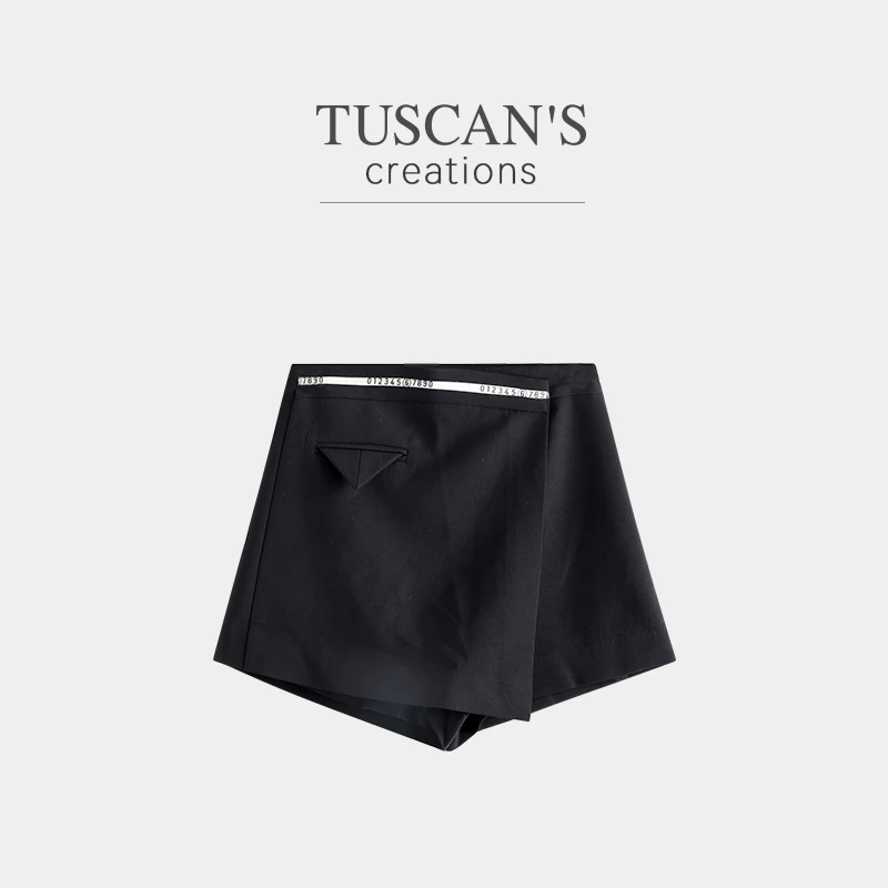 TUSCAN'S CREATIONS极简风简约宽松休闲百搭女短裤裙裤时代双鱼