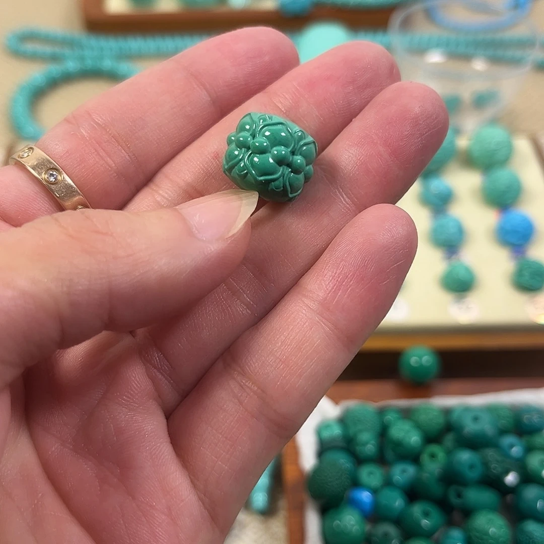 手工雕刻配饰配珠手串尺寸15