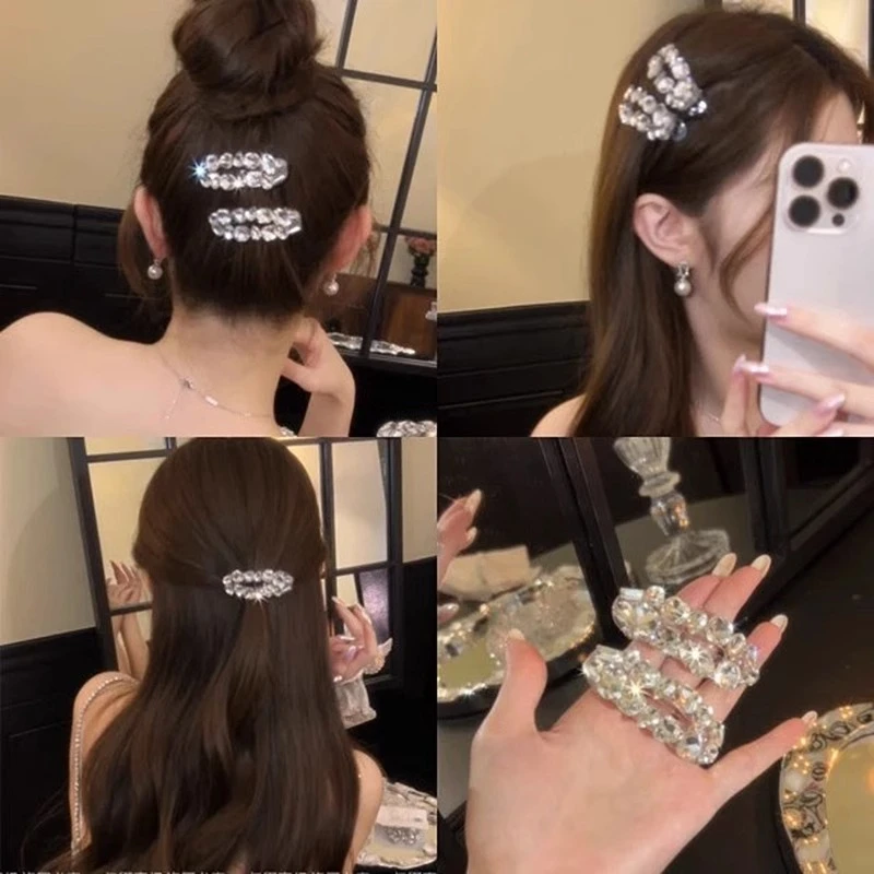 爆闪爆闪的~超美女生发夹高级感气质刘海夹轻奢闪钻碎发夹子头饰