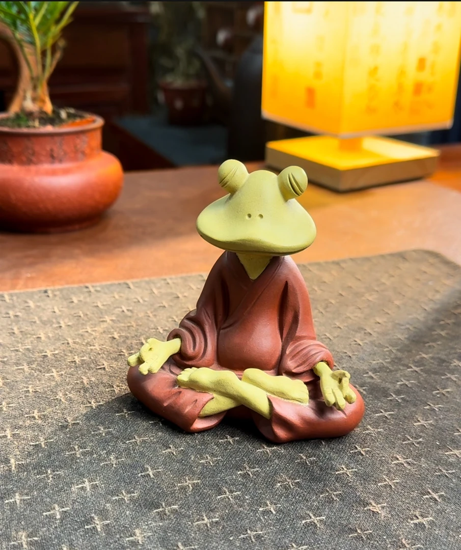 紫砂茶宠打坐青蛙精品可养茶玩家居茶桌摆件礼品名家赵永辉坐禅蛙