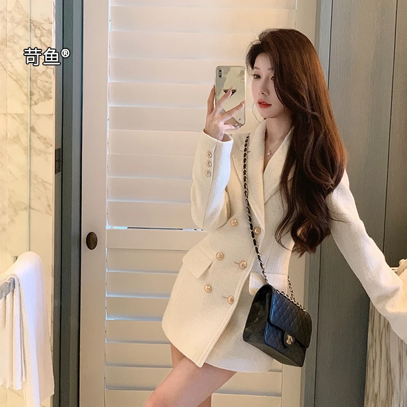 苛鱼气质小香风毛呢西装外套女高级感富家千金穿搭设计感西服上衣