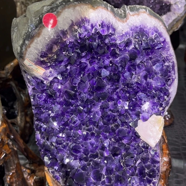 未镶嵌水晶珠宝半成品奇石紫晶屏风