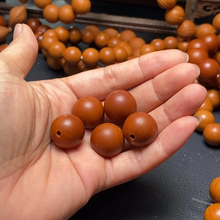 语***明手串橄榄核1.75尺寸树王光珠单籽5颗