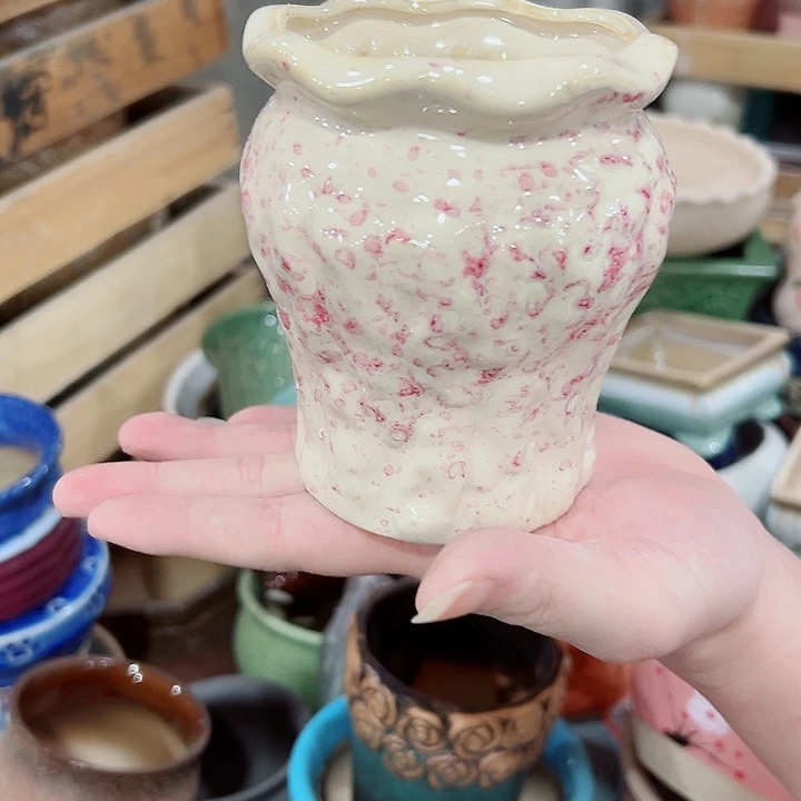 有孔.凑满10元发货多肉陶瓷花盆！