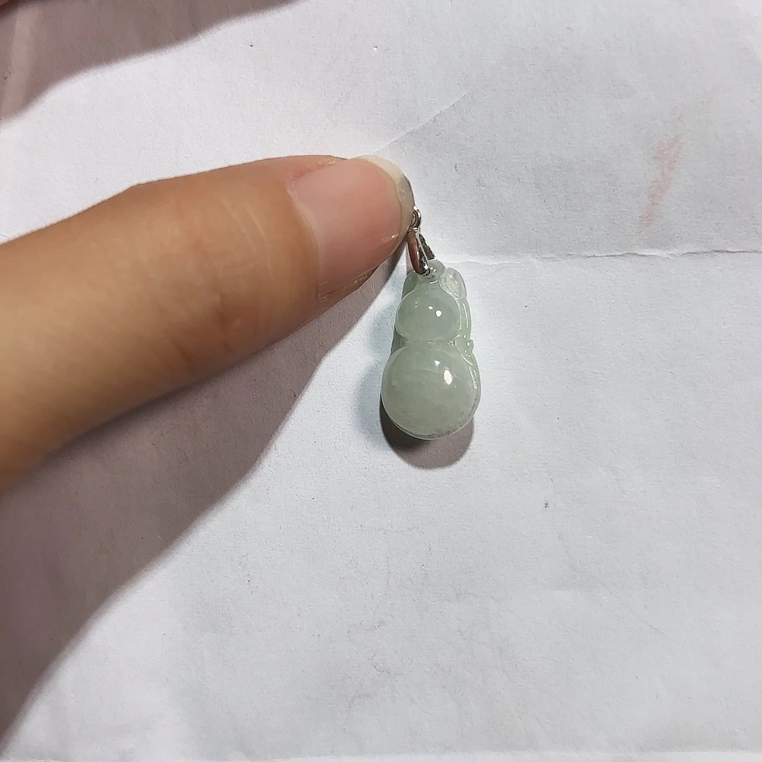 翡翠银S925镶嵌颈饰A货翡翠镶嵌银扣