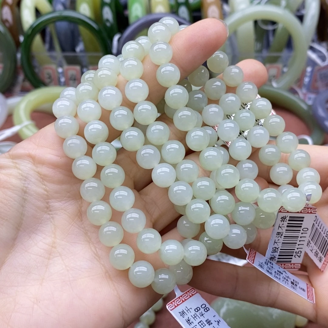 和田玉未镶嵌手串卡8