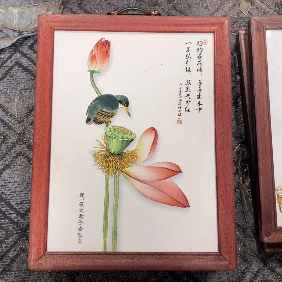 瓷片37*28 景德镇瓷板画柴窑烧制