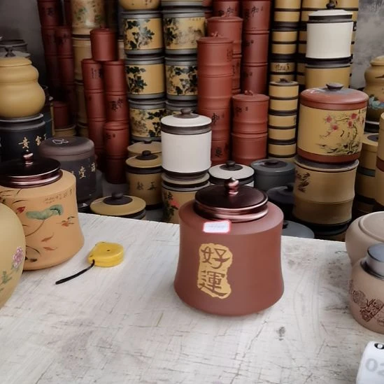 紫砂茶叶罐一斤装吸力罐h9764