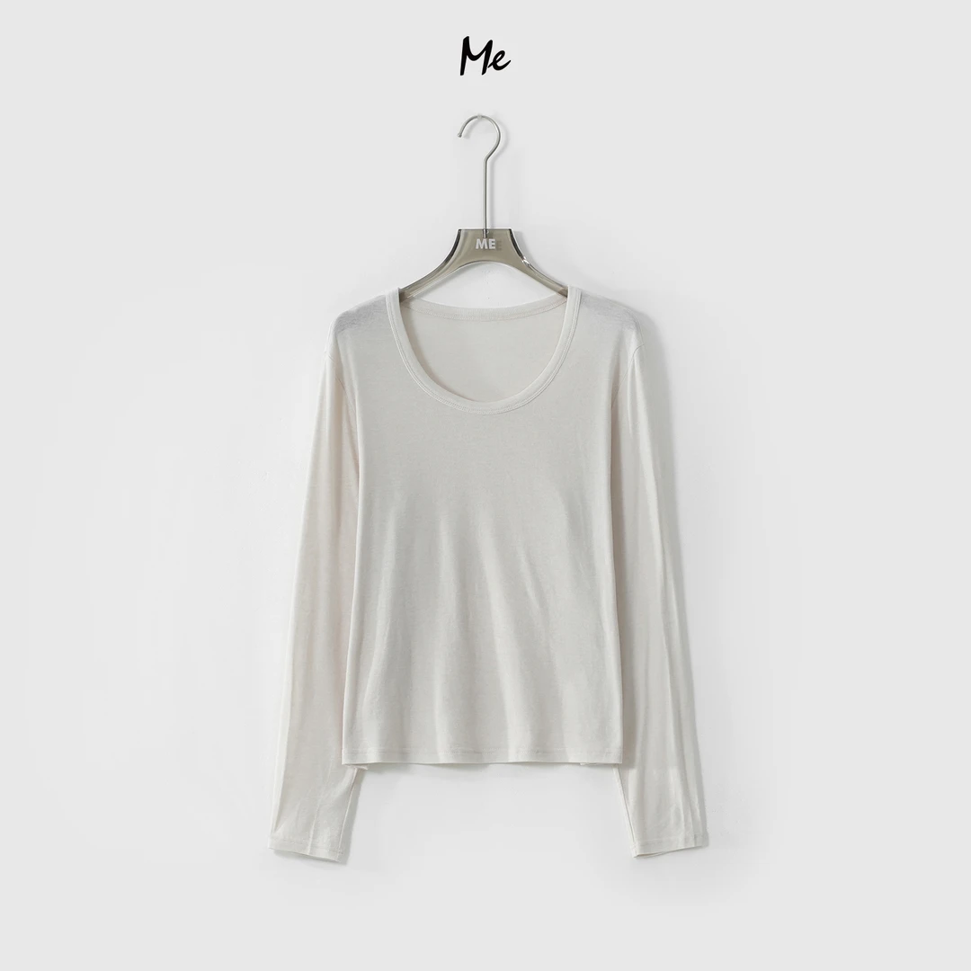 ME【肌底弹力打底衫】轻奢极简新款白色百搭宽松上衣MEQA0656