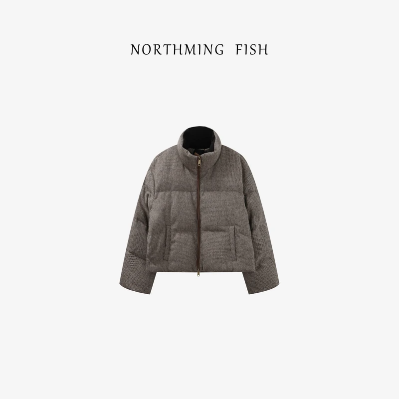 NorthMing fish「尘栖冷灰」腔调感十足 有型摩登短款拉链鹅绒服