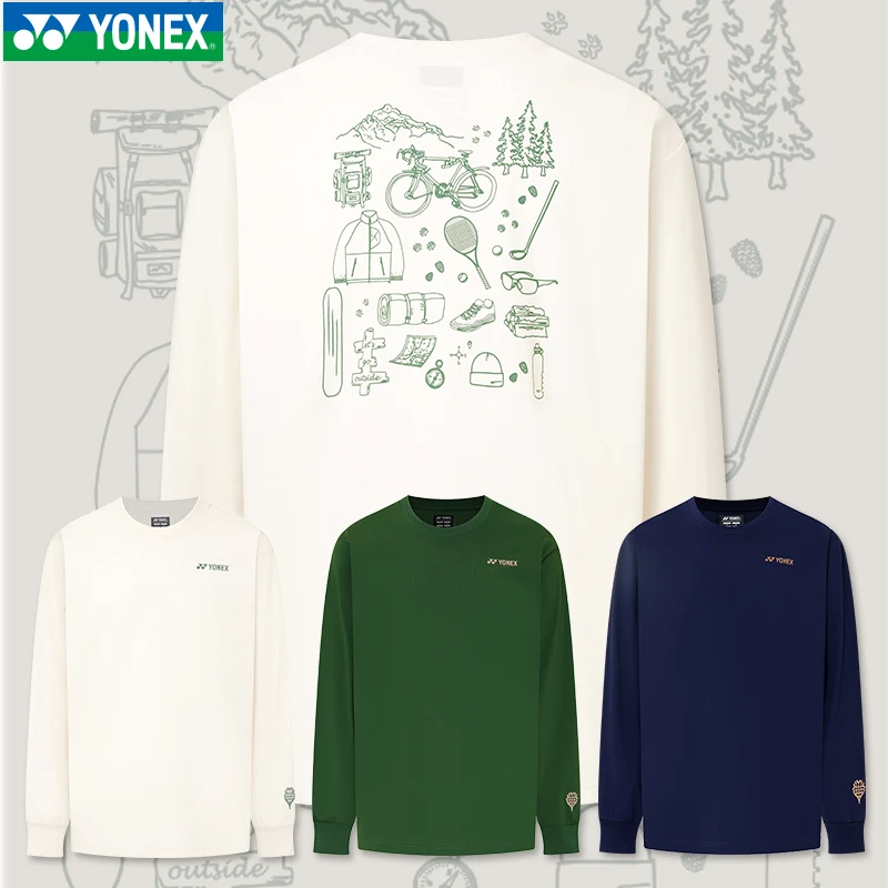 YONEX尤尼克斯新款羽毛球服环保运动服上衣长袖卫衣舒适轻便16874