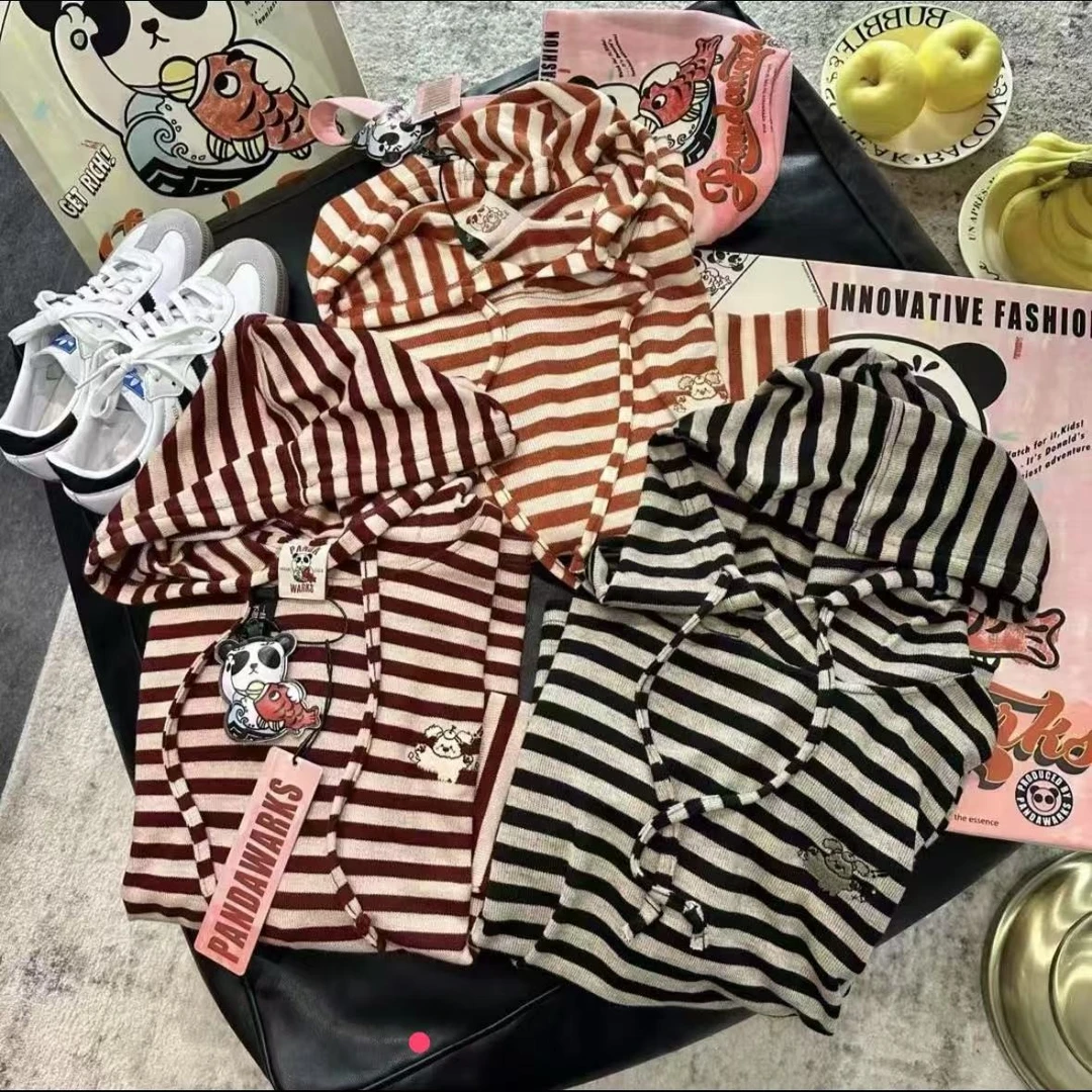 「明明专属」针织纯棉戴帽小衫