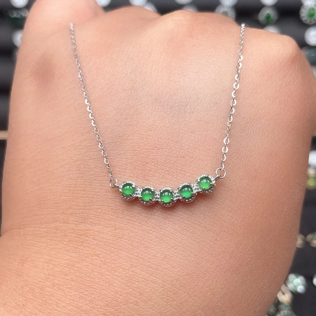 翡翠银S925镶嵌耳饰Oooooooo