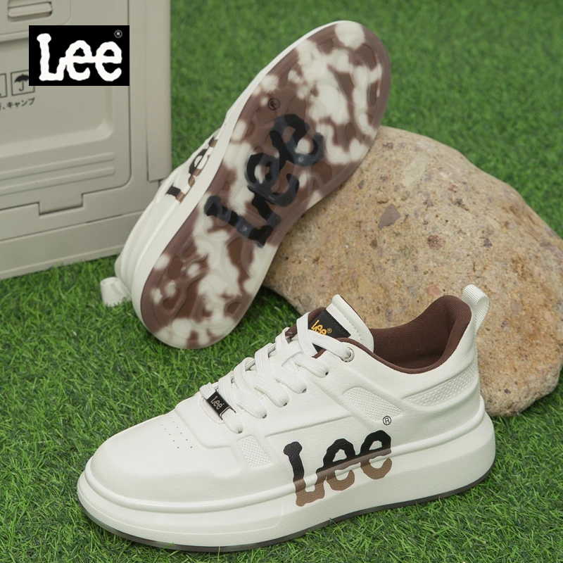 Lee男鞋2025夏季新款小白鞋真皮百搭时尚欧若风户外运动男鞋厚底