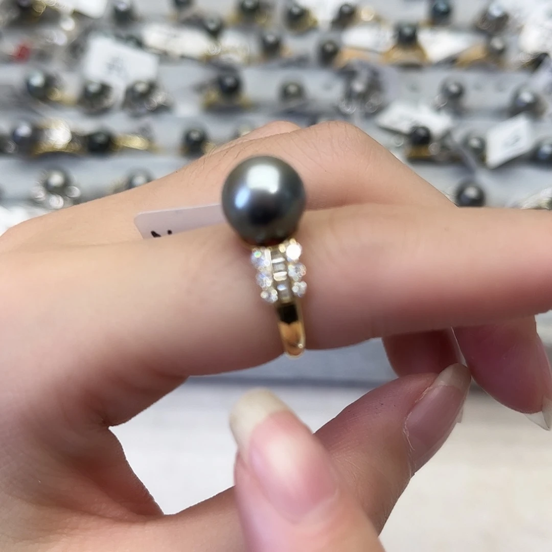 银S925镶嵌海水珍珠戒指