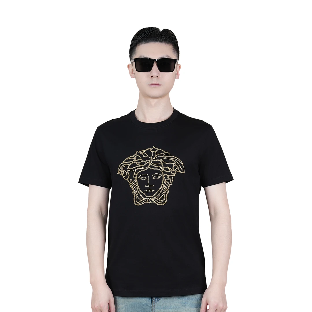 简约烫钻线条感短袖上衣6216170002