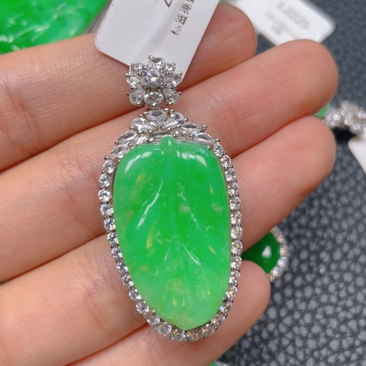 翡翠银S925镶嵌吊坠(不含链)