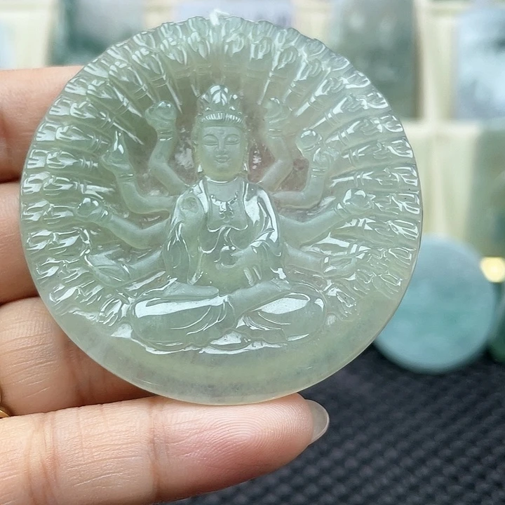 颈饰未镶嵌翡翠天然翡翠千手观音