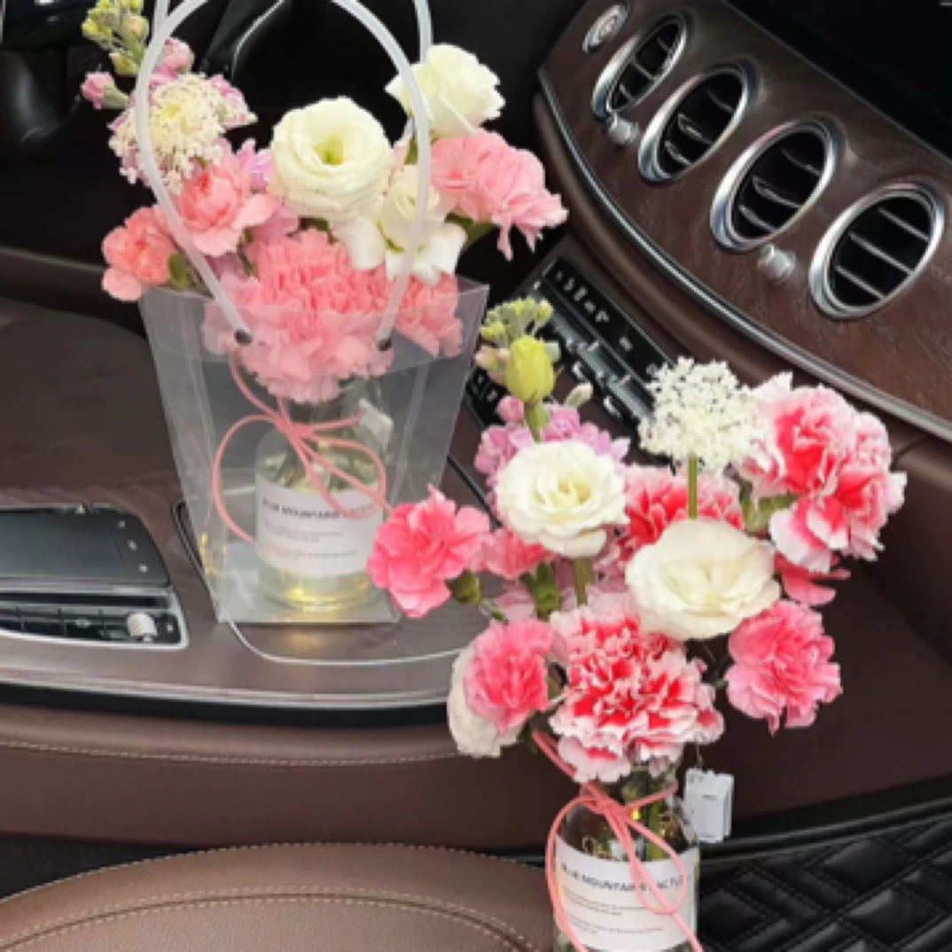 爆款小瓶子花资材玻璃瓶网红小花束手提袋花艺资材