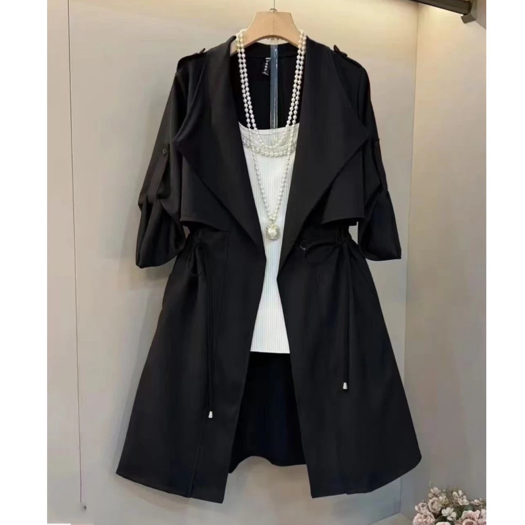 1089-2025年春季新款时尚洋气显瘦气质百搭风衣