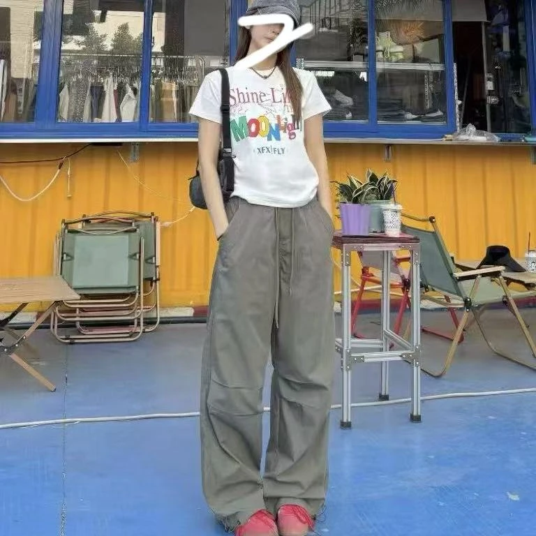 【夏日松弛感】自由腰工装裤女