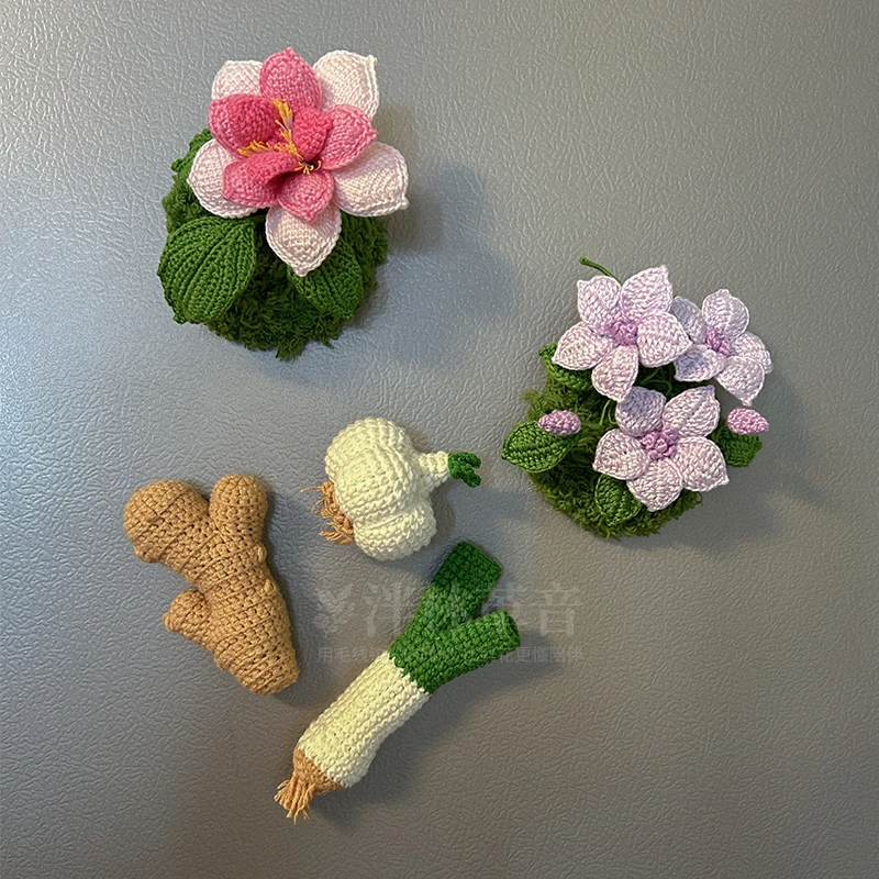 【冰箱贴定制】非遗手工毛线花冰箱贴DIY花束礼品定制送人花束