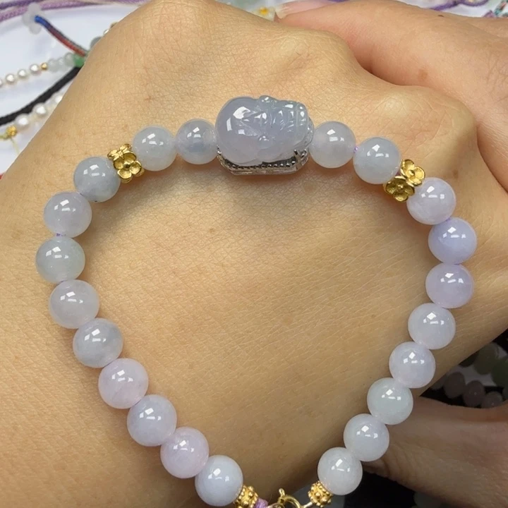 翡翠银S925镶嵌手链8999999