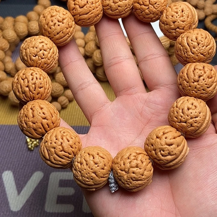 山****桃核手串夜明珠桃核手训24+