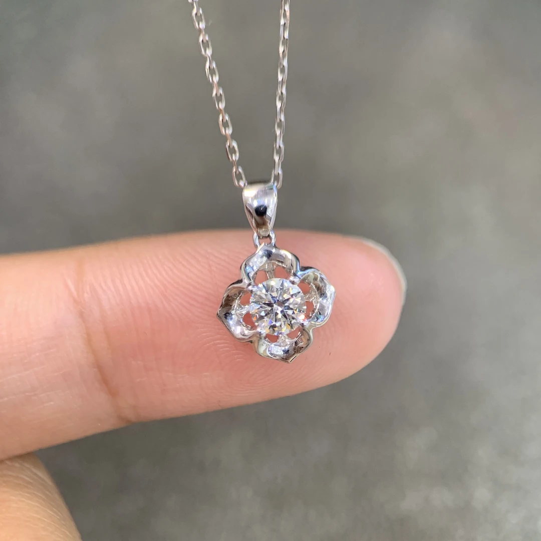 18K金天然钻石吊坠项链百搭清新流行节日女友送礼物C210909-33