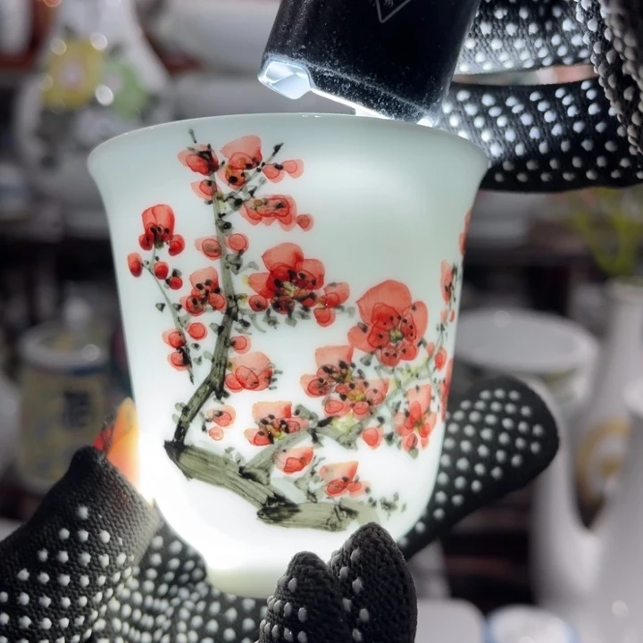 陶瓷醴陵手绘釉下五彩作品杯