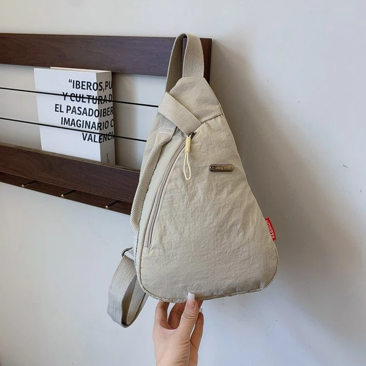 拉链可调节旅游防水迷你式软胸包布包包潮流日系纯色时尚百搭