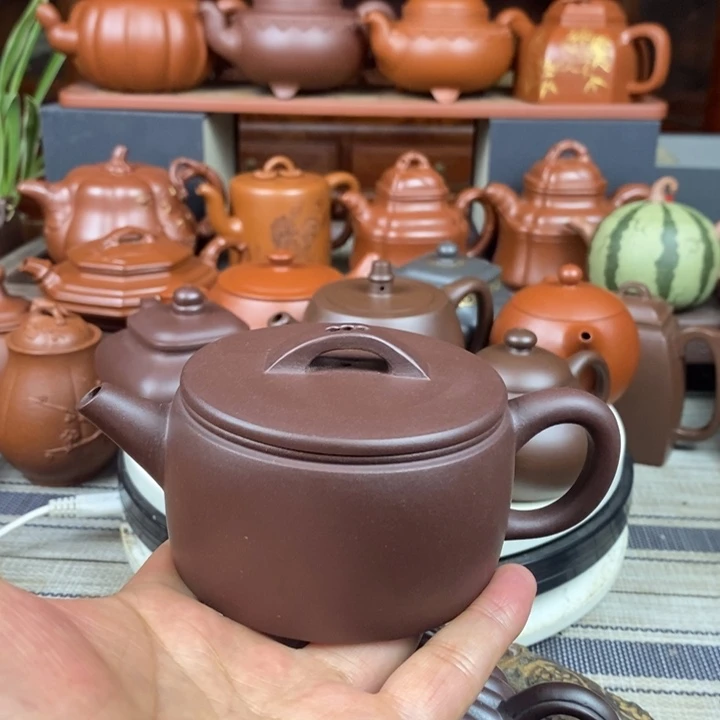 茶壶紫砂汉瓦150-200-230cc原矿老紫泥特价