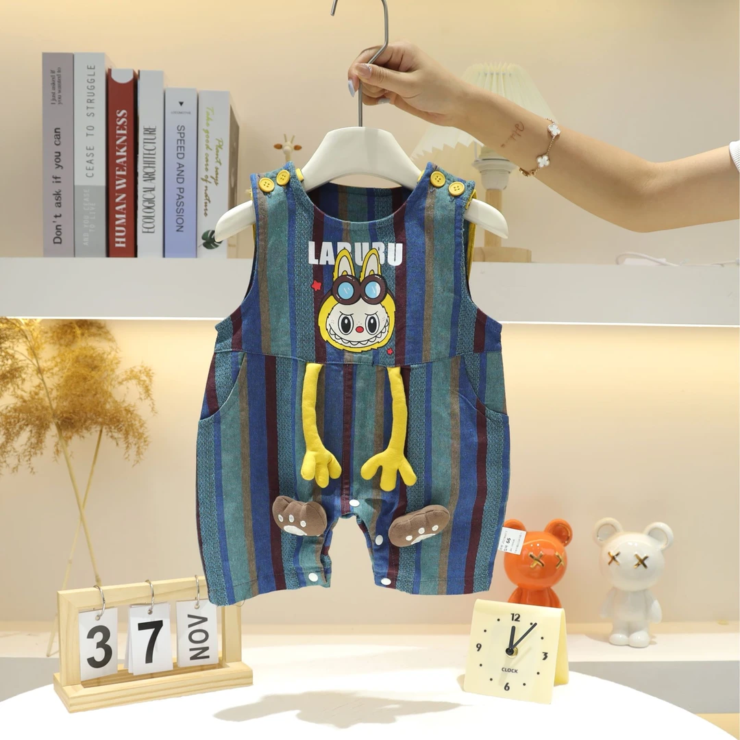 主播推荐婴幼儿A类夏季薄款男女宝棉麻卡通风2025年款衣服儿童