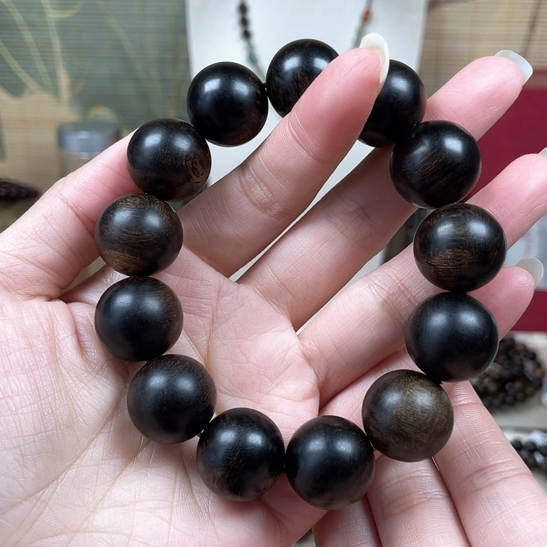 沉香手串思**后越南芽庄白奇楠留疤沉水雷击1.8
