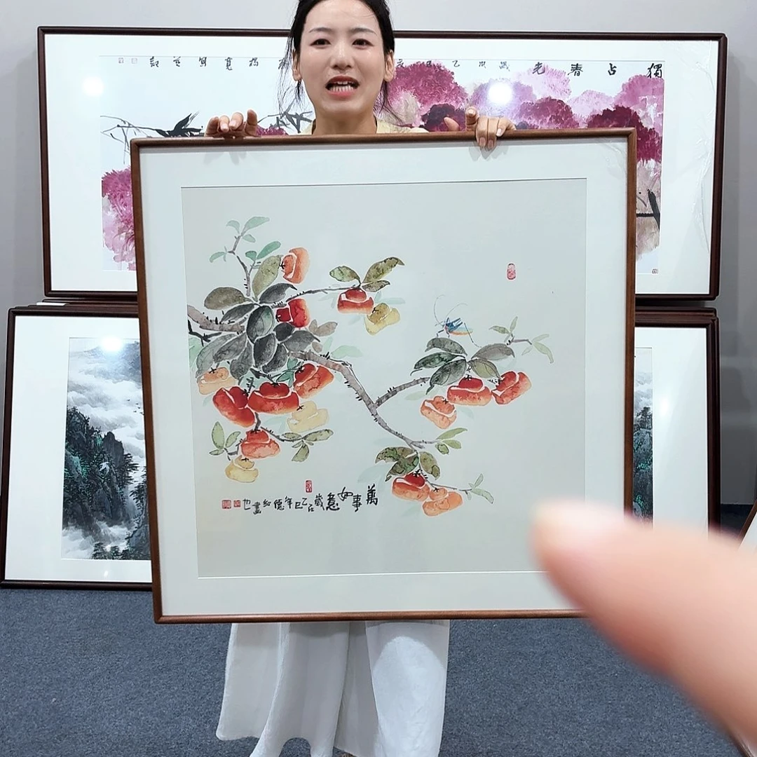 国画手绘作品80×80尺寸